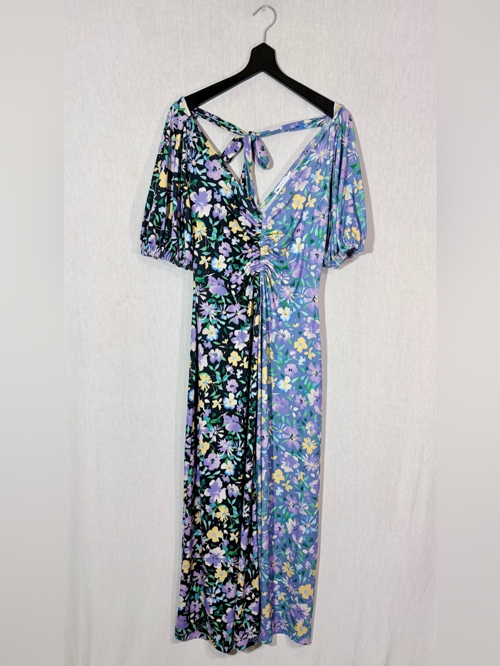 ASOS Maternity size 2 Floral Split-Print V-Neck Maxi Dress in Lavender & Black